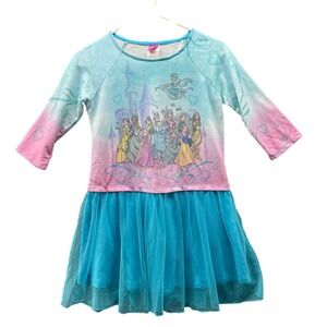 Disney Princess Tutu Dress Girls 14-16 XL 14/16‎ Long Sleeve Blue Pink Ombre